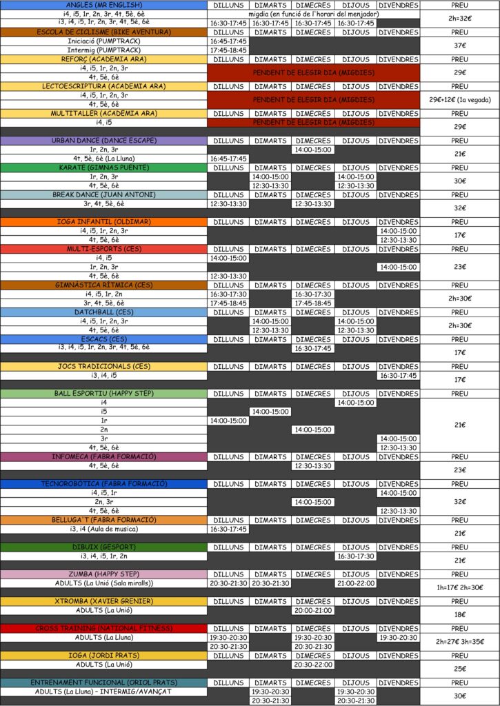 EXTRAESCOLARS 24-25